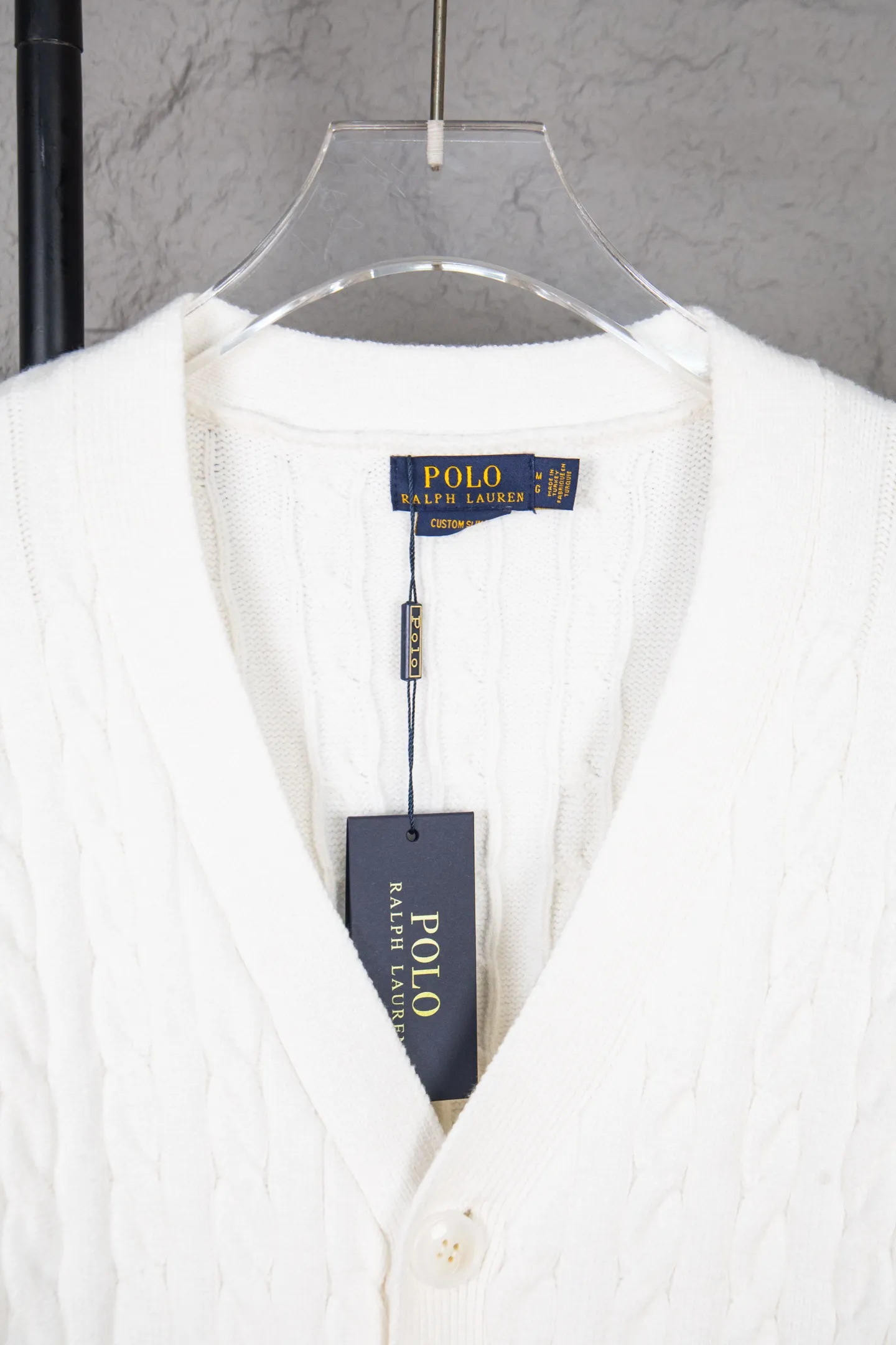 P260 2025SS Ralph Lauren Classic War Horse Small Label Twist Sweater Cardigan, the same style for men and women, this year's most popular half-zip series, made of 100% cotton material Color: Navy Blue White Gray Khaki Size: S M L XL